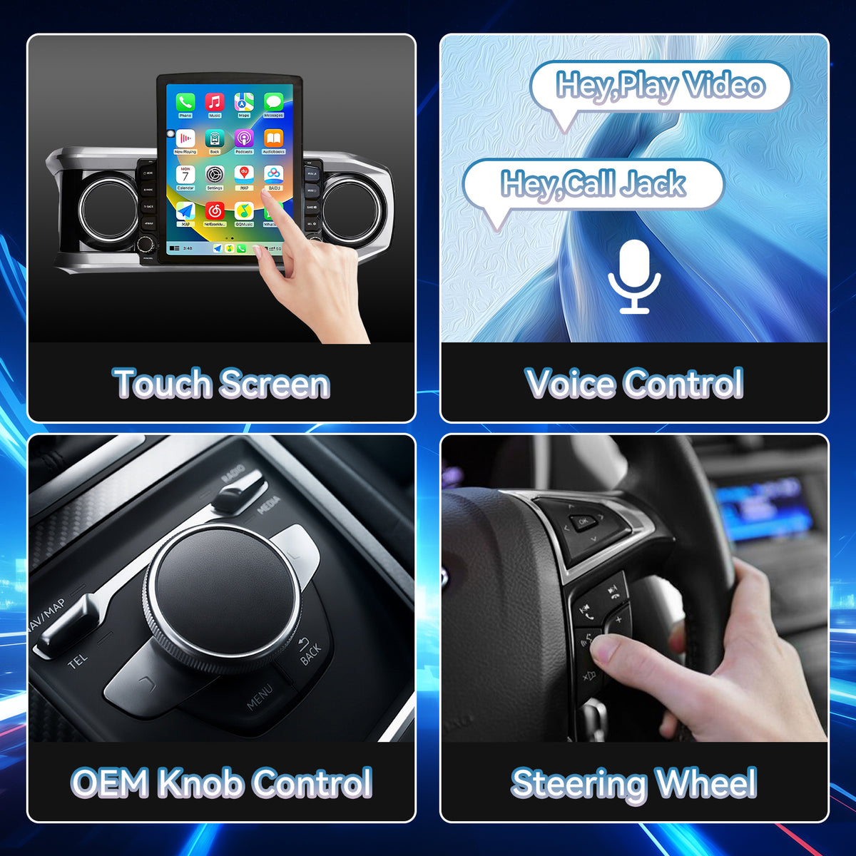 Car Radio for Toyota Tacoma 2016 2017 2018 2019 2020 2021 2022 2023 9.7 Inch Touchscreen Tacoma Stereo Head Unit, Wireless Carplay Android Auto, GPS Navigation, BT FM SWC 5GWiFi, Backup Camera