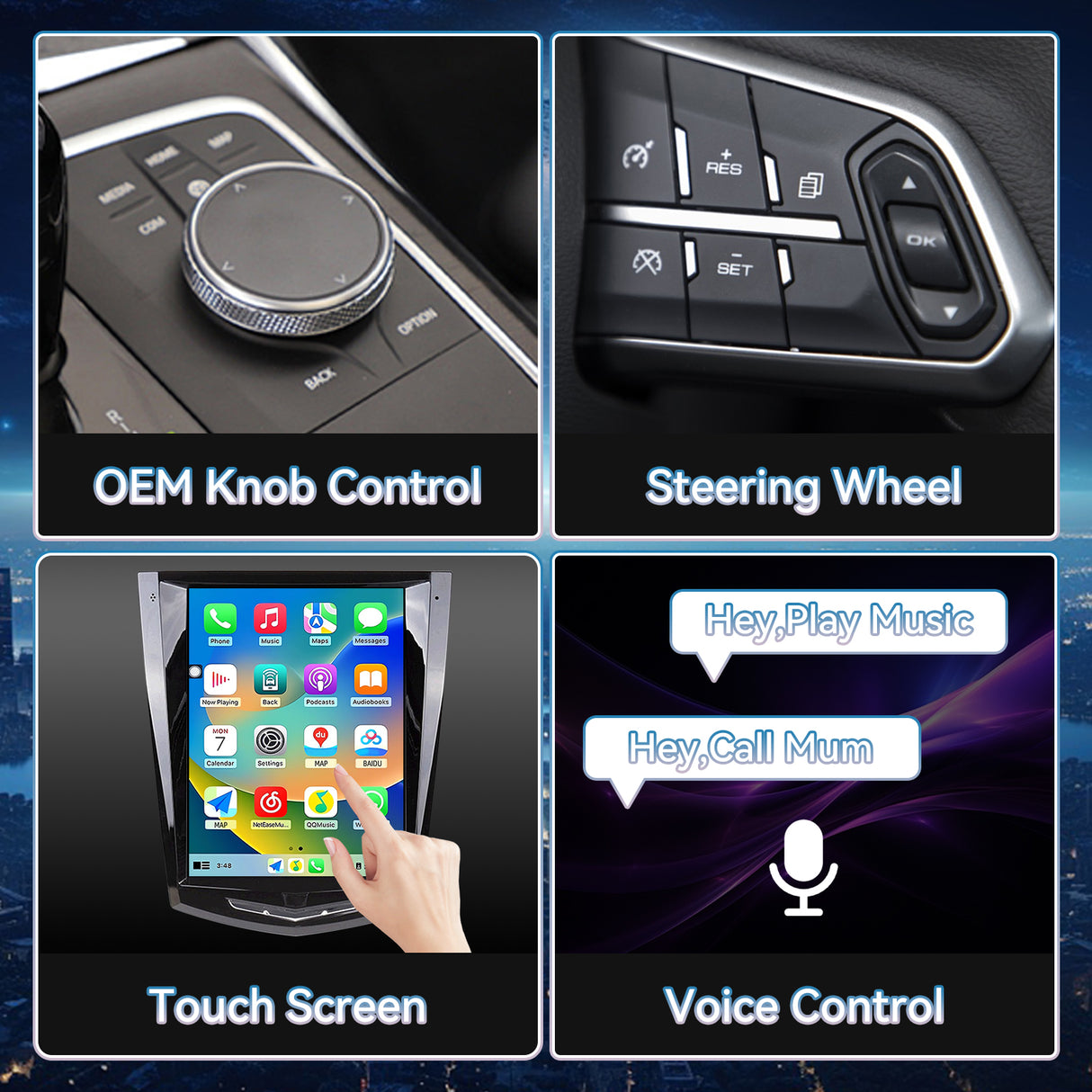 Car Radio for Cadillac ATS XTS SRX CTS 2009-2018: 9.7''HD Touch Screen Stereo with Carplay Android Auto WiFi GPS Navigation Bluetooth AM FM DSP RDS SWC 1080P Backup Camera