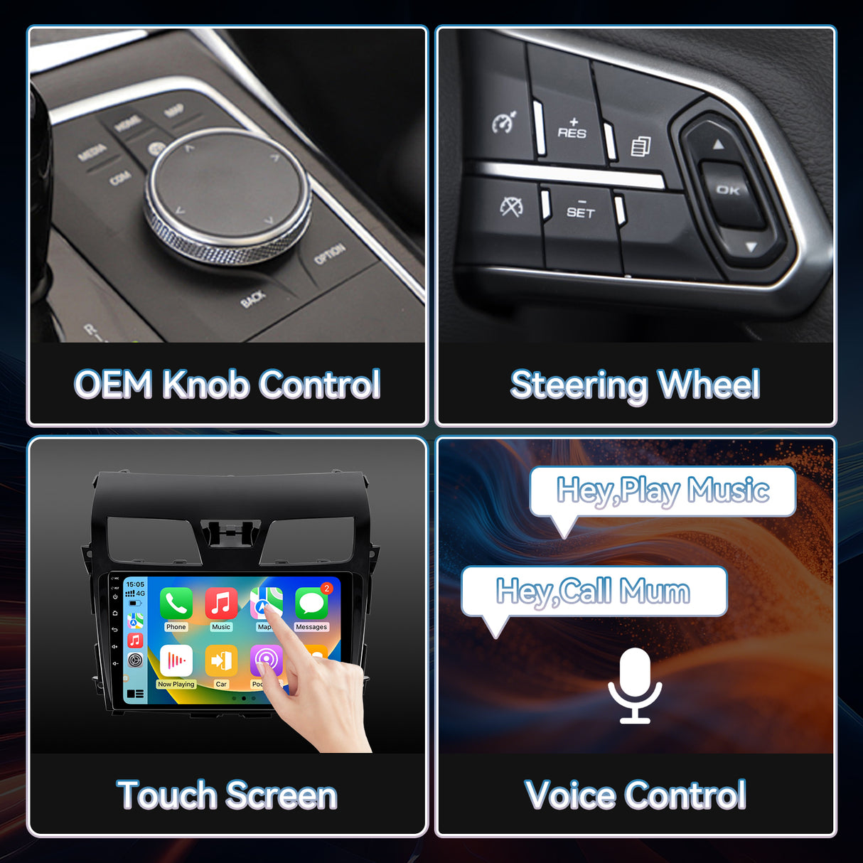 10.1 inches Android 13  Car Stereo for Nissan Altima 2013-2015 IPS Touchscreen Screen Car Radio with Carplay & Android Auto Support Backup Camera GPS FM