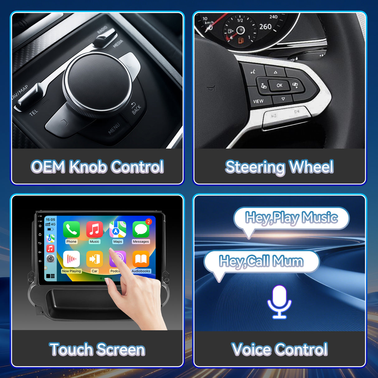 Car Radio for Chevy Malibu 2011 2012 2013 2014 2015 Stereo, 9‘’ Touch Screen Head Unit for Malibu Android Radio Bluetooth, with Carplay Android Auto, GPS, WiFi, HiFi, Split Screen, SWC, Backup Cam