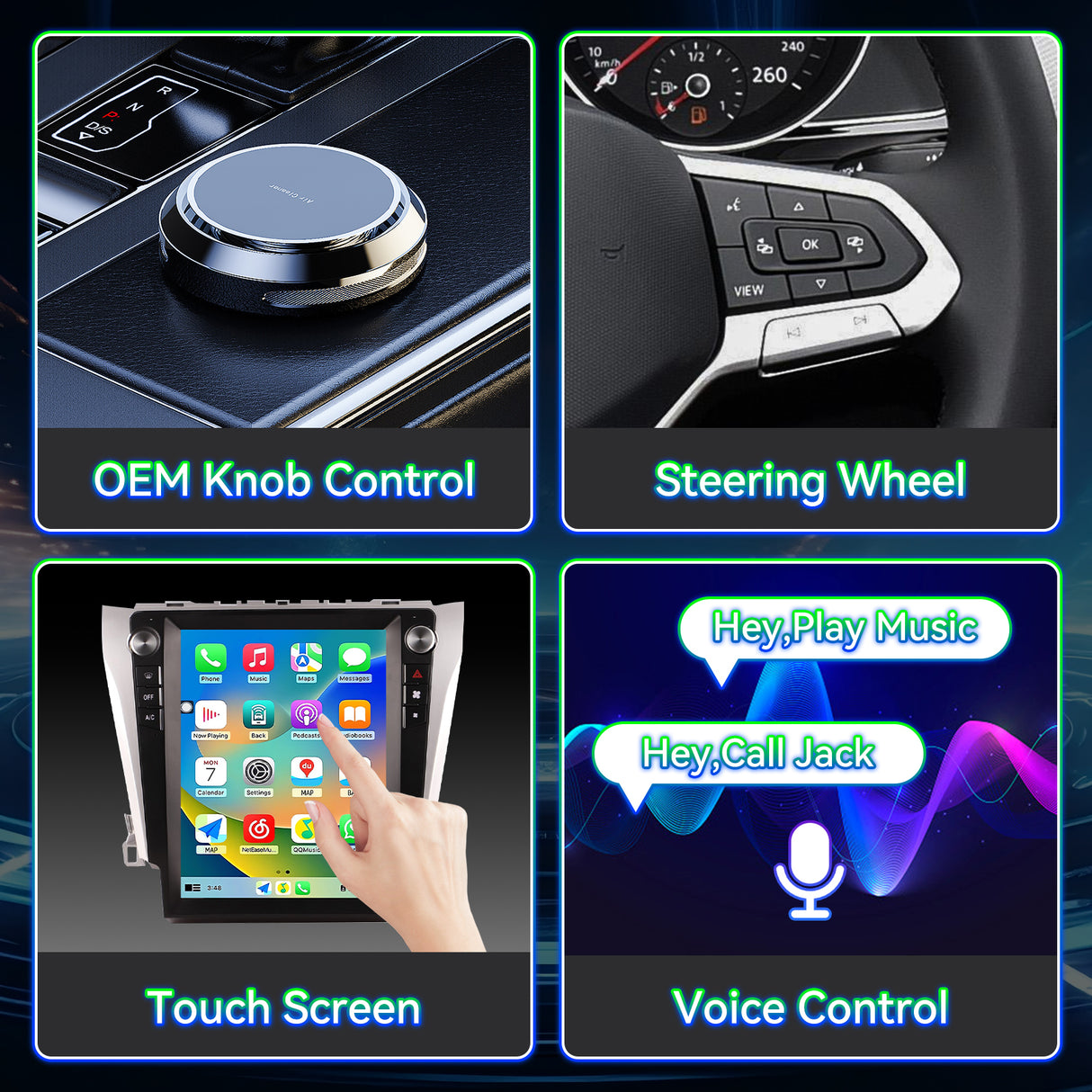 Android 12 Car Radio for Toyota Camry 2012 2013 2014 2015 Stereo with Apple CarPlay Android Auto, 12.1" Touch Screen for Camry Head Unit Replacement WiFi GPS Navigation FM Rear Camera