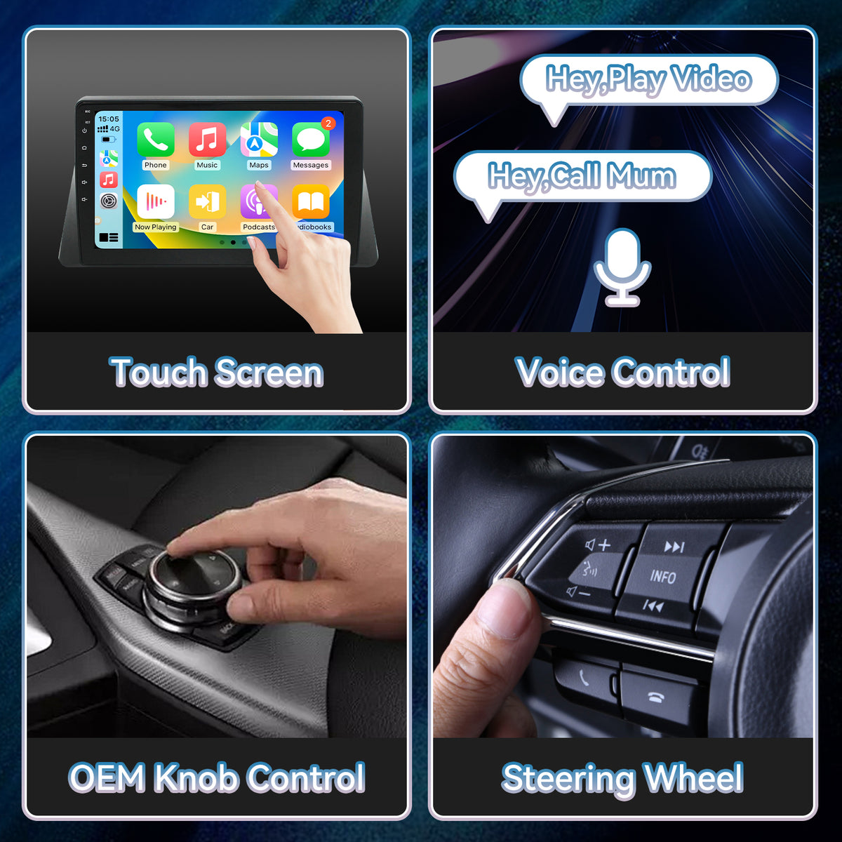 Car Radio Stereo for Honda Accord 8th 2008 2009 2010 2011 2012 2013 with Wireless Carplay Android Auto Bluetooth Touch Screen with WiFi FM GPS SWC Backup Camera