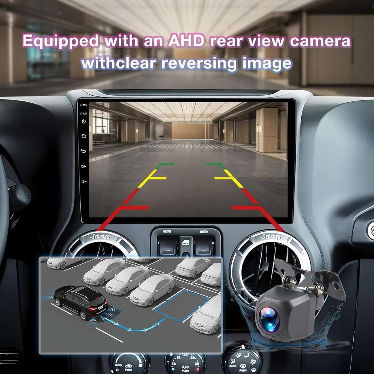 Android 13 Car Stereo for Jeep Wrangler (2007-2018), JK, Compass, Grand Cherokee Supports Wireless CarPlay/Android Auto