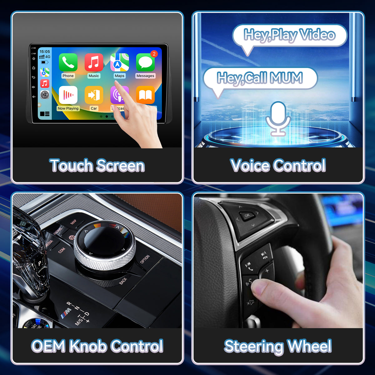Car Radio for Chrysler Grand Voyager 2013-2016, with Wireless CarPlay Android Auto Mirror Link, Bluetooth