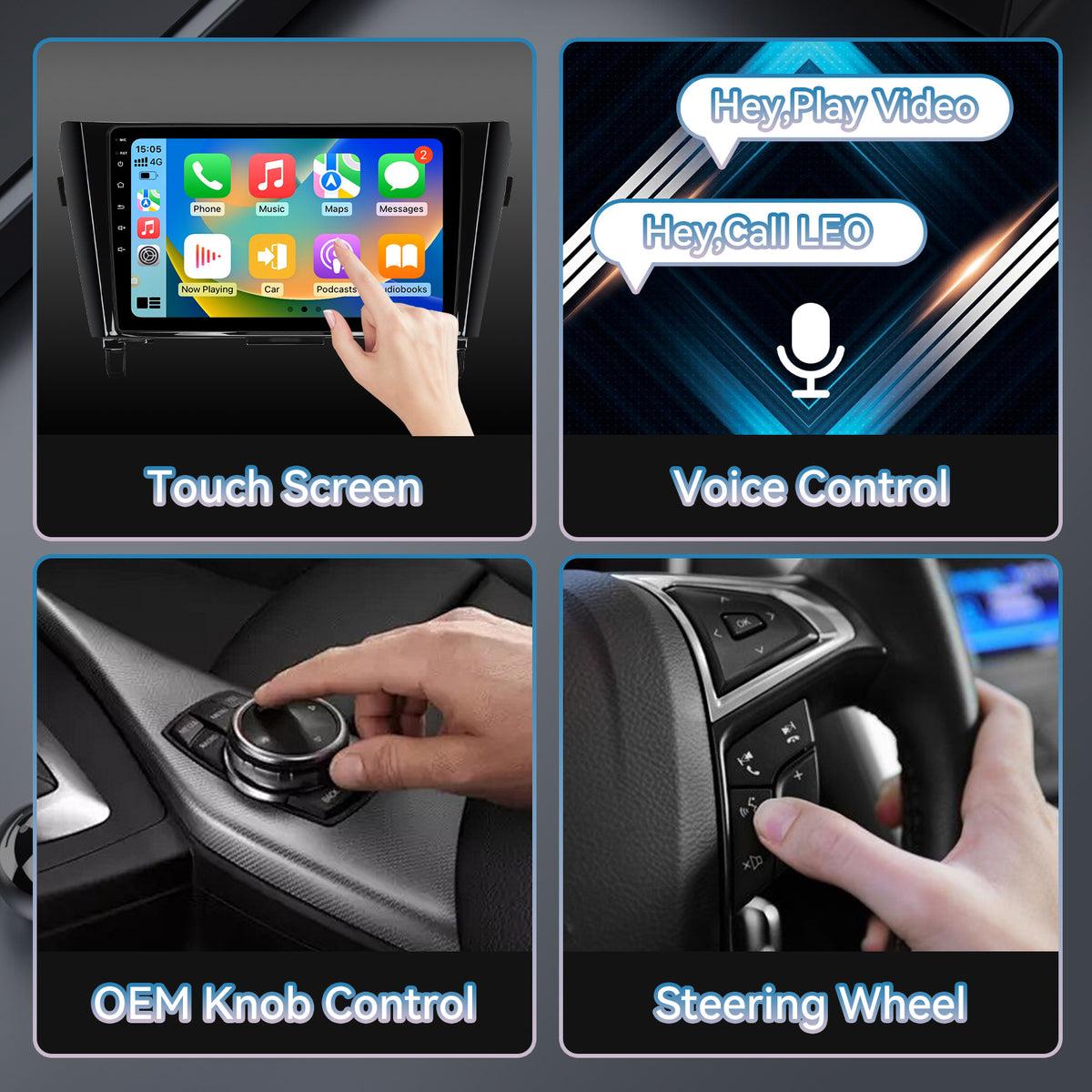 Android 13 Car Radio Stereo for Nissan Rogue X-Trail  2014-2018(Auto AC) with 10.1" Touchscreen Radio Built-in Wireless Carplay/Android Auto/GPS/Bluetooth/FM/AUX-in/SWC/Camera