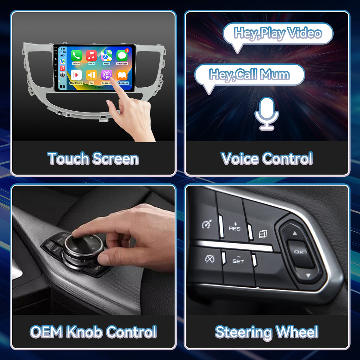 Car Stereo for Hyundai Genesis  2008-2014 Radio Upgrade, 9 Inch Touch Screen Radio Android 13 Car Radio with Wireless Carplay Android Auto Bluetooth GPS AHD Backup Camera WiFi