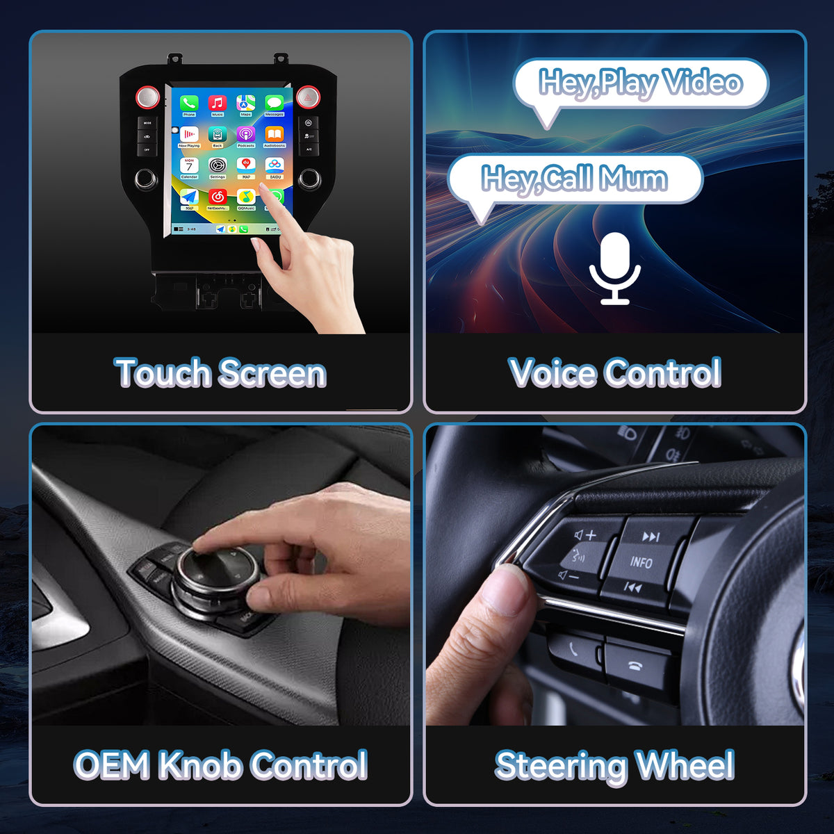 Car Radio for Ford Mustang 2015-2021 Stereo Replacement 9.7 Inch Carplay Touch ScreenAndroid Auto Head Unit Upgrade DSP Multimedia Player GPS Navigation System Bluetooth