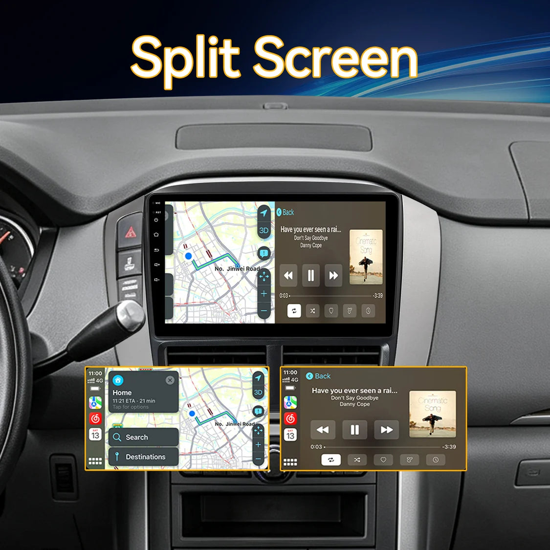 Car Radio Stereo for Honda Pilot 2006 2007 2008, Wireless CarPlay Android Auto, 9 Inch IPS Touch Screen Android 15 GPS WiFi Bluetooth 32-Band DSP SWC AHD Camera