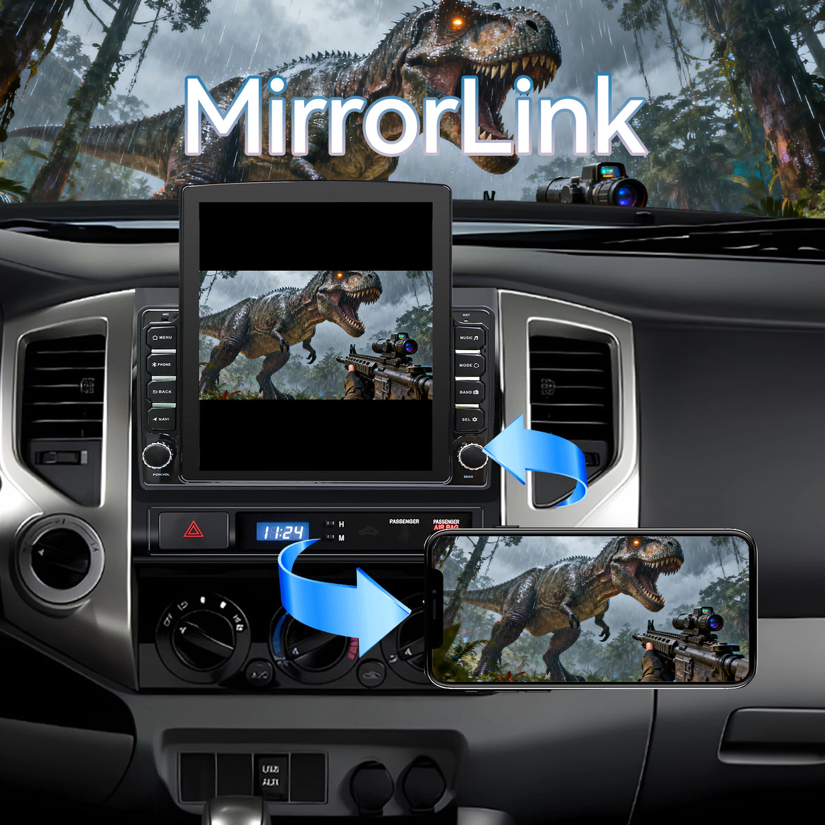 Car Stereo for Toyota Tacoma 2005-2015 Upgrade Wireless CarPlay & Android Auto AHD Backup Camera GPS SWC FM WiFi Bluetooth