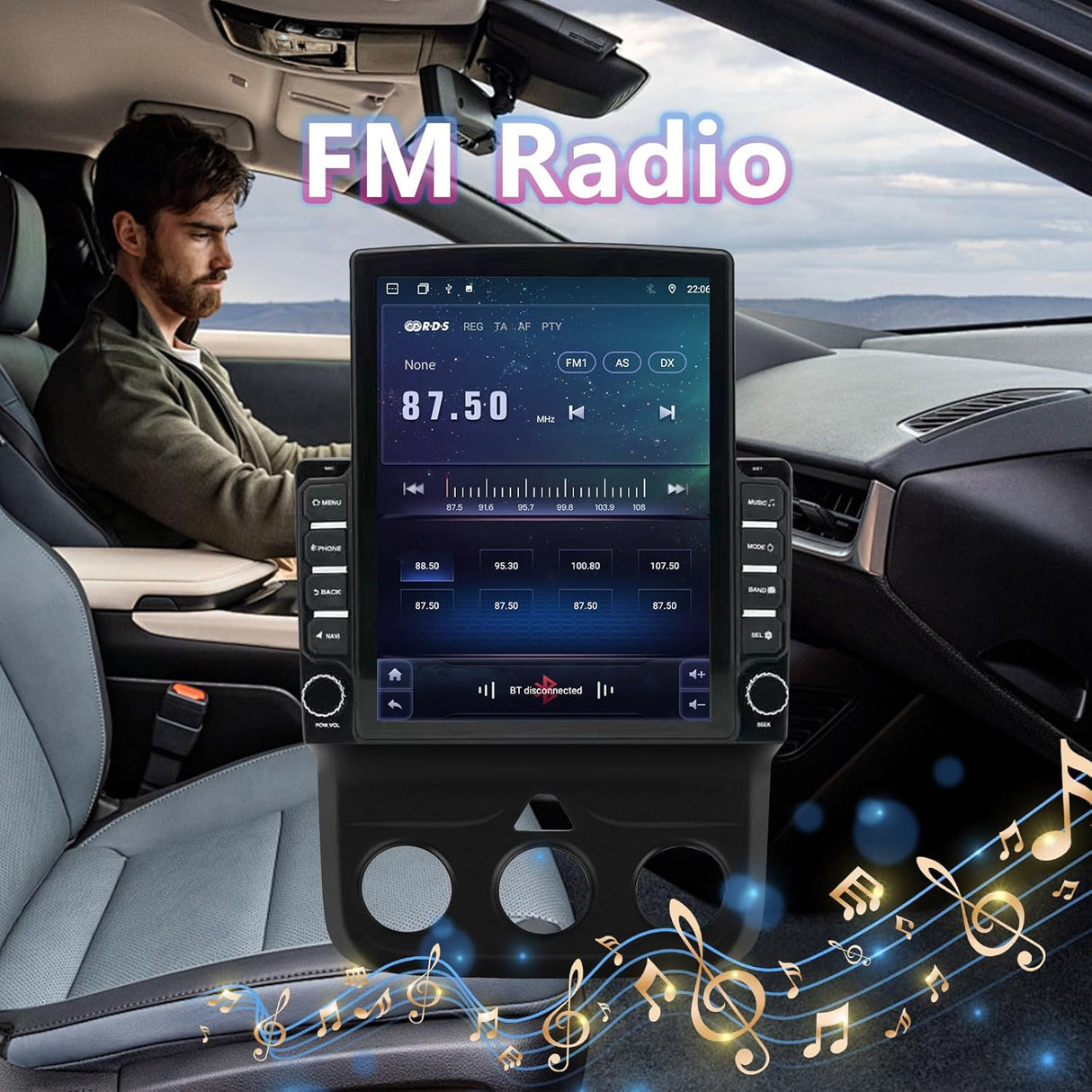 Android 13 Car Stereo for Dodge Ram 1500 2500 3500 2013-2018 (Manual AC), Supports Wireless CarPlay & Android Auto, BT/WiFi/GPS/FM/SWC/1080P Backup Camera