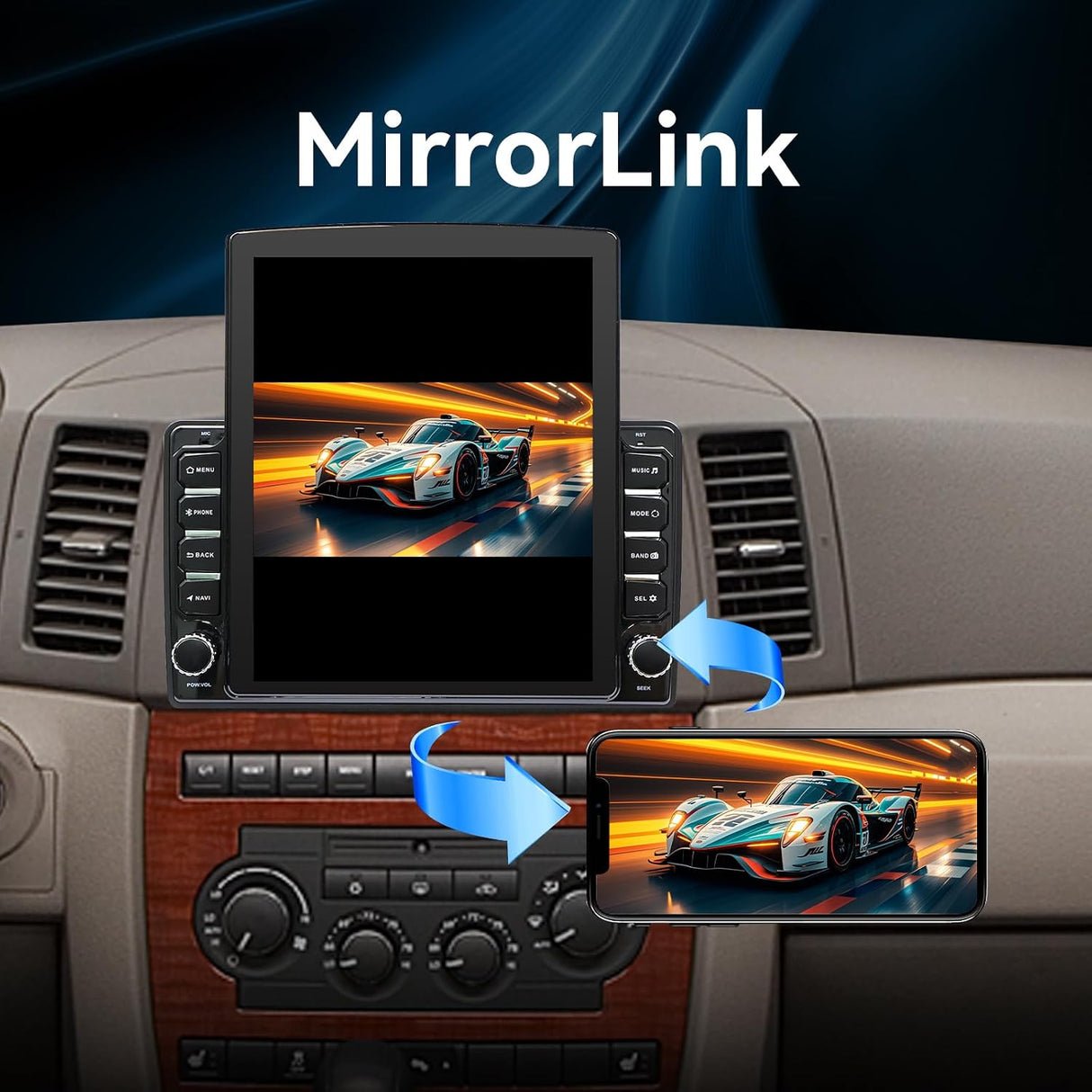 9.7 Inch Android 14 Car Radio Stereo Compatible with Dodge Ram 1500/2500/3500 2006 2007 2008 Upgrade with Wireless Carplay&Android Auto, GPS/SWC/Backup Camera