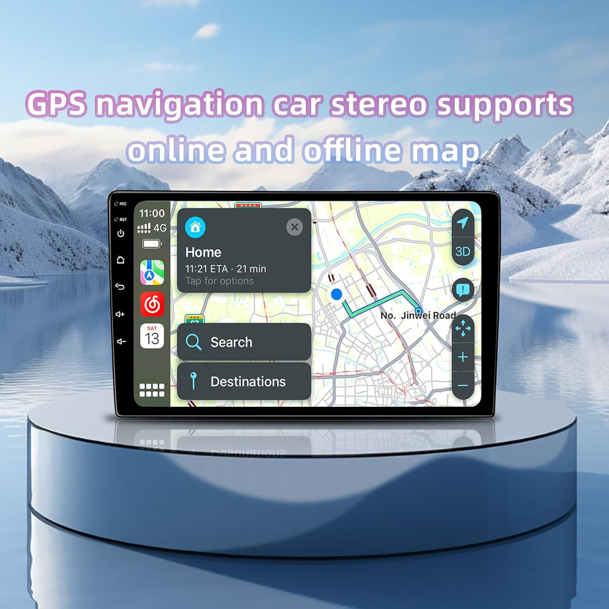 Android 13 Car Stereo for Jeep Wrangler (2007-2018), JK, Compass, Grand Cherokee Supports Wireless CarPlay/Android Auto