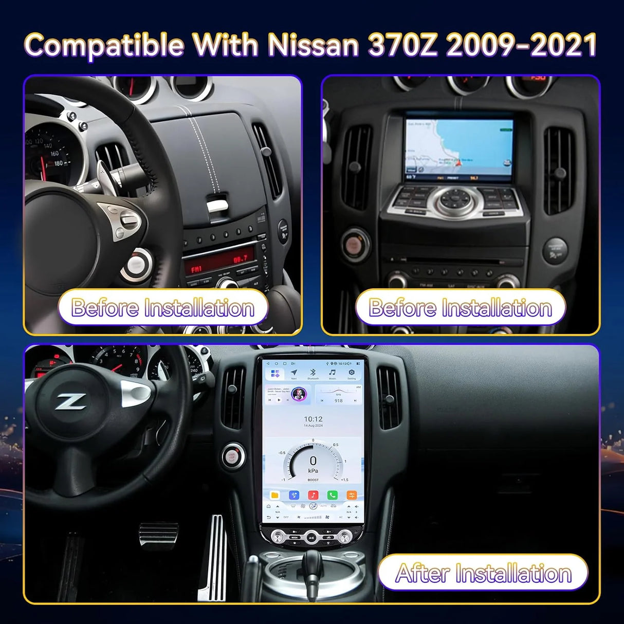 Car Stereo Radio Head Unit Compatible for Nissan 370Z 2009-2021