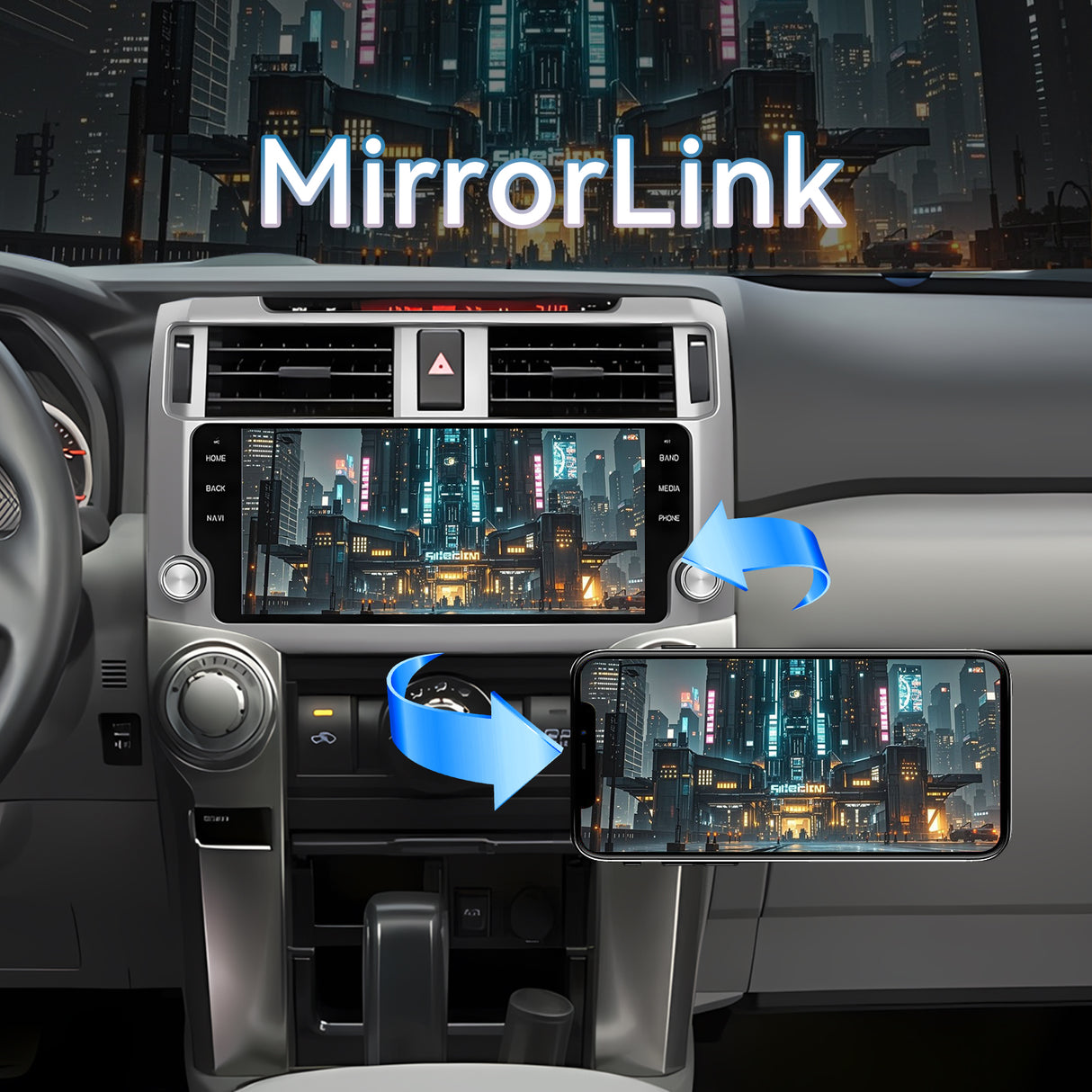 Car Stereo Radio Upgrade for Toyota 4Runner 2009-2019 CarPlay Android Auto 9" Touchscreen Car Radio Stereo Player Head Unit with GPS Navigation Bluetooth WiFi SWC FM RDS Backup Camera Mic