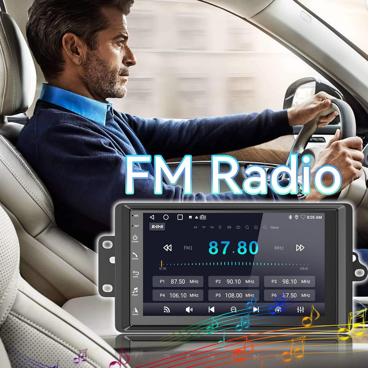 Car Stereo for Chevy/GMC/Humme/Chevy Silverado/Tahoe 2003–2006, GMC Sierra/Yukon & Hummer H2 2003–2007 with Wireless CarPlay & Android Auto, GPS, Backup Camera, HiFi Audio, SWC