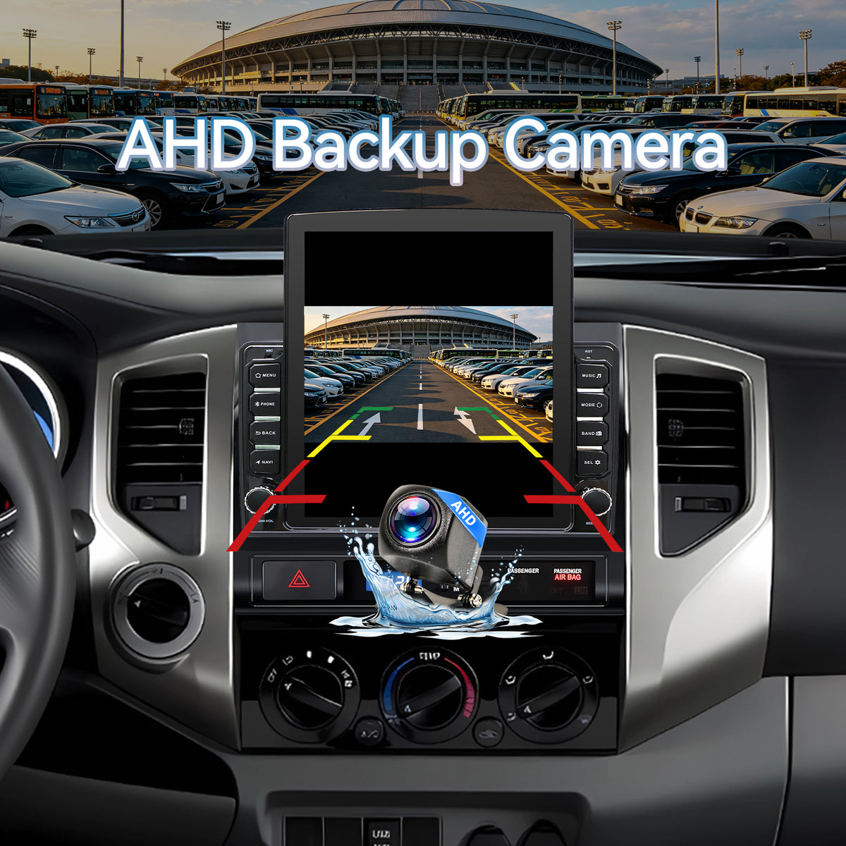 Car Stereo for Toyota Tacoma 2005-2015 Upgrade Wireless CarPlay & Android Auto AHD Backup Camera GPS SWC FM WiFi Bluetooth