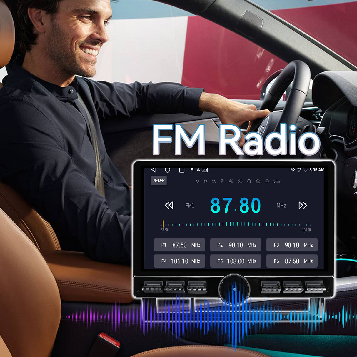 10 Inch Car Stereo Radio Compatible with Toyota Tacoma 2005-2015 Android 13 2+64G Wireless CarPlay Android Auto Car Radio Replacement with GPS/SWC/ Backup Camera