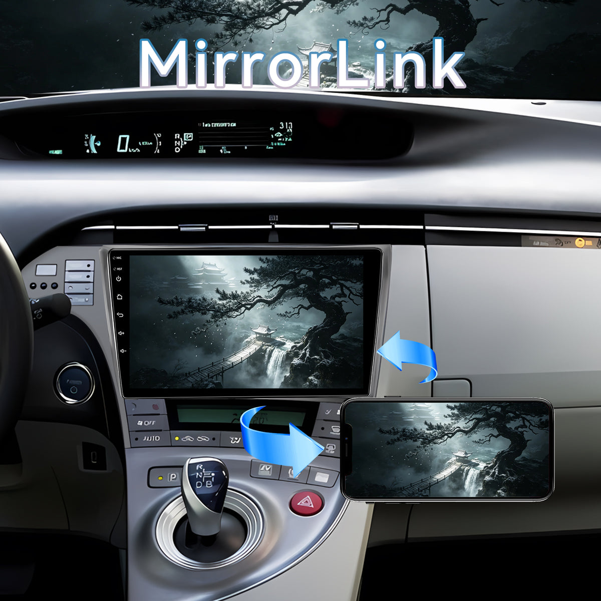 Car Radio for Toyota Prius 2010-2015,10 Inch Prius Stereo Support Carplay/Android Auto,GPS Navigation& Bluetooth,Backup Camera & SWC