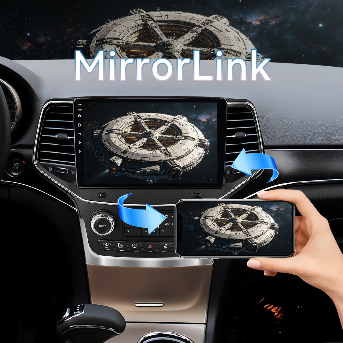 Car Radio for Jeep Grand Cherokee 2014-2021 Wireless CarPlay & Android Auto, 2GB+64GB, Bluetooth, AM/FM, SWC, Backup Camera & Touchscreen