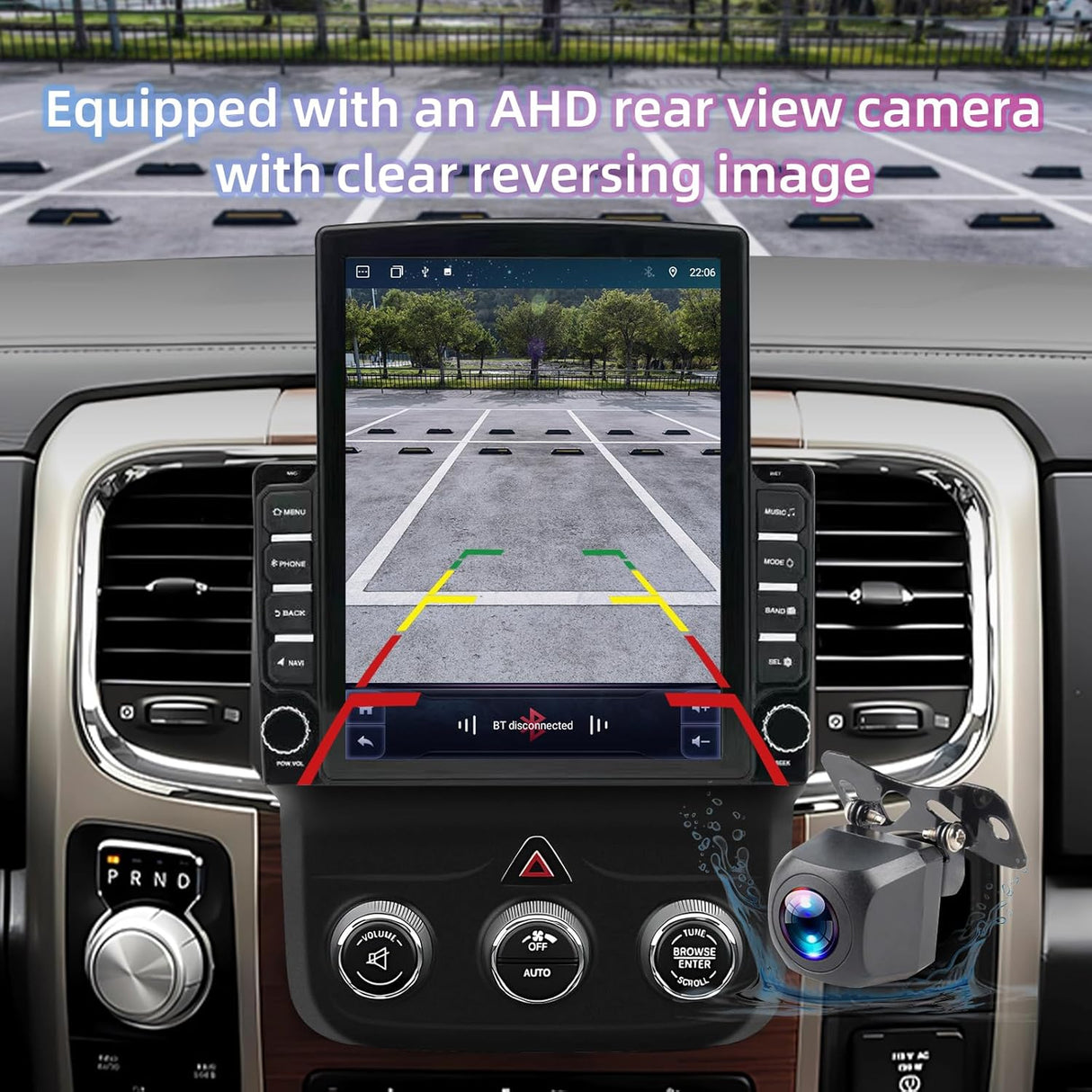 Android 13 Car Stereo for Dodge Ram 1500 2500 3500 2013-2018 (Manual AC), Supports Wireless CarPlay & Android Auto, BT/WiFi/GPS/FM/SWC/1080P Backup Camera