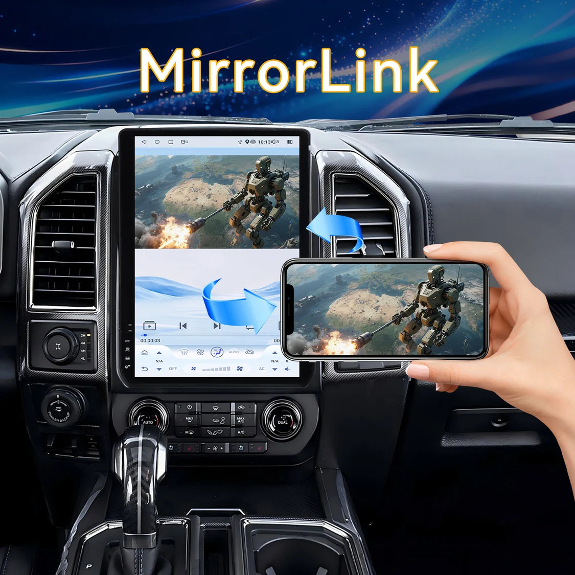 Car Radio for Ford F150 2015 2016 2017 2018 2019 2020 Android 13, 14.5 Inch IPS Touch Screen Car Stereo with Wireless Carplay/Android Auto,GPS, WiFi, Bluetooth, FM, DVR