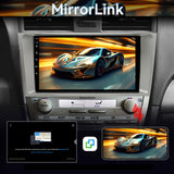 Car Radio Stereo for Toyota Camry (06-11) CarPlay & Android Auto Fast Boot,Mirroring, Anti-Glare QLED.FM/AM Tuner, Plug & Play Dash Kit Included.