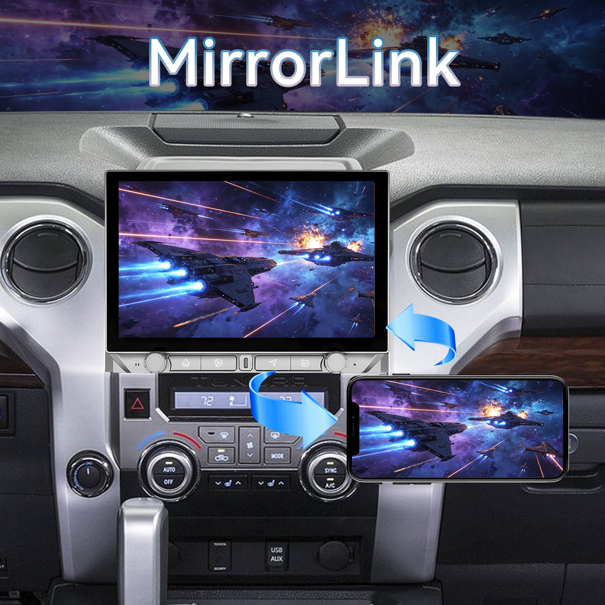 Car Radio Upgrade for Toyota Tundra 2014-2021, 11.5 inch IPS Touchscreen Stereo with Wireless CarPlay Android Auto BT FM AM DSP GPS SWC Plug&Play Cable Connector Backup Camera