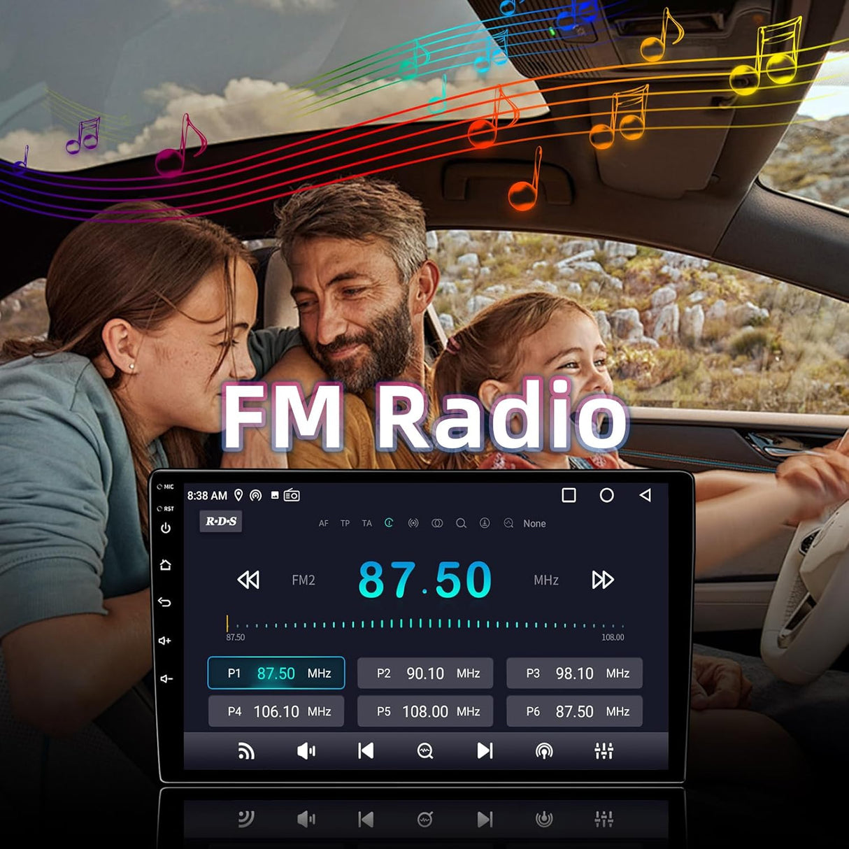Android 13 Car Stereo for Jeep Wrangler (2007-2018), JK, Compass, Grand Cherokee Supports Wireless CarPlay/Android Auto