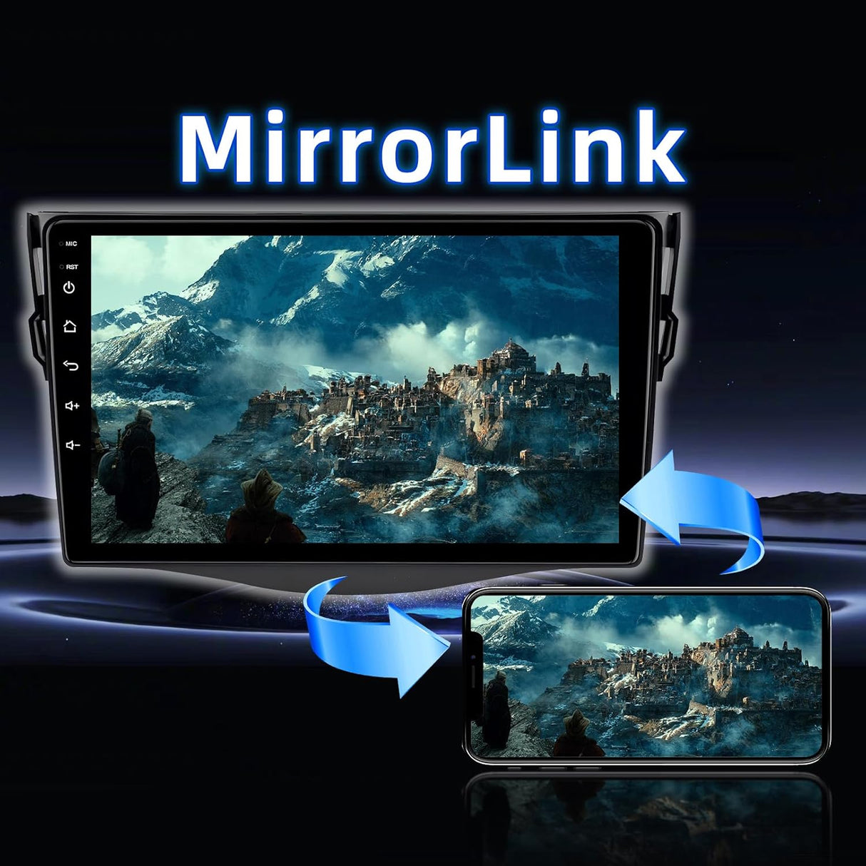 Android 13 Car Stereo for Toyota RAV4 (2006-2012) Supports Wireless CarPlay/Android Auto/Mirror Link