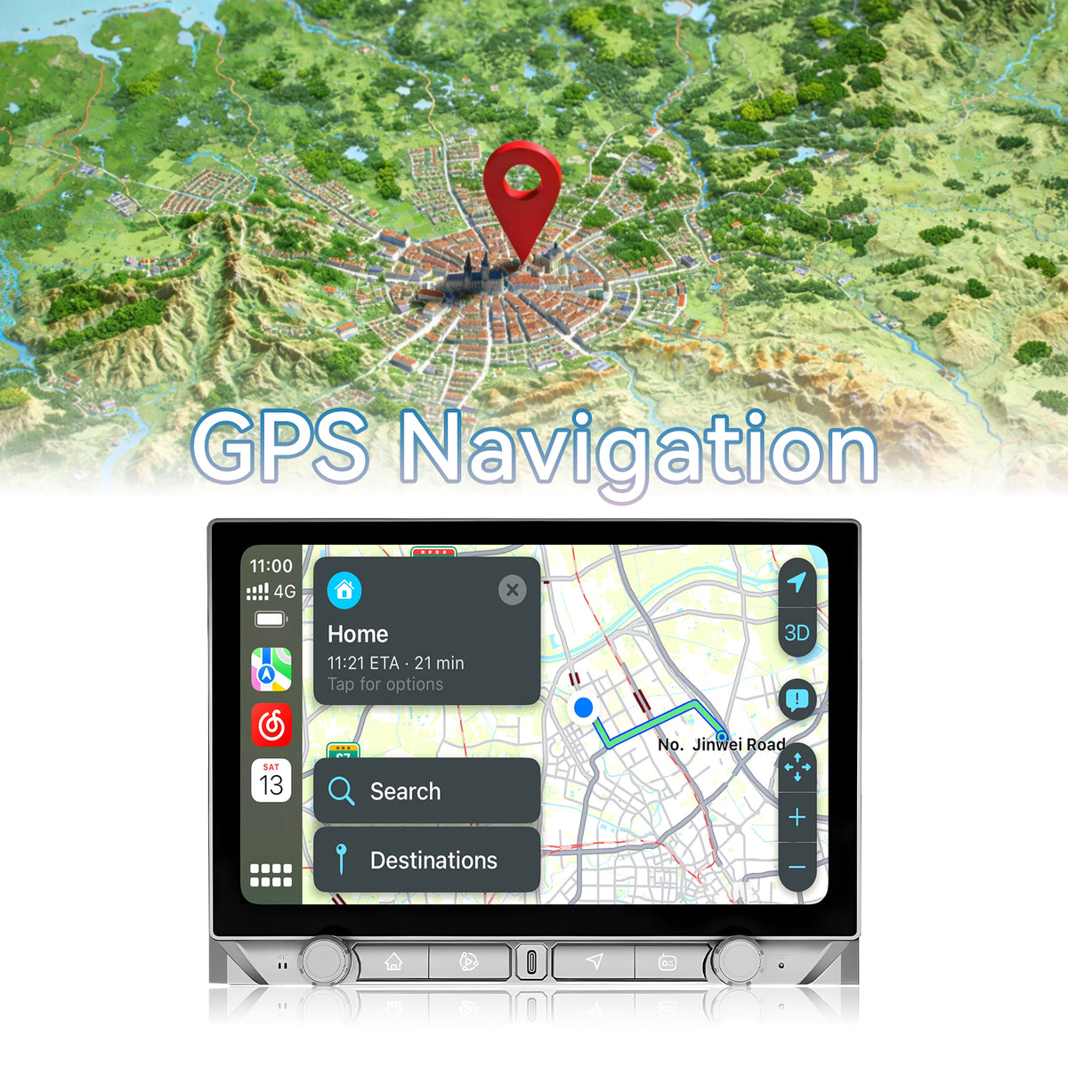Car Radio Upgrade for Toyota Tundra 2014-2021, 11.5 inch IPS Touchscreen Stereo with Wireless CarPlay Android Auto BT FM AM DSP GPS SWC Plug&Play Cable Connector Backup Camera