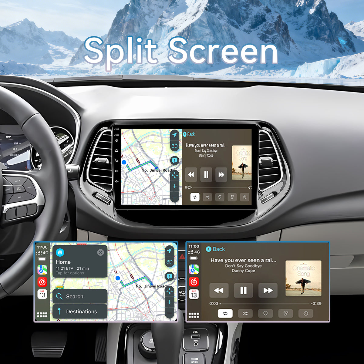 Car Radio Stereo for Jeep Compass 2017-2020,10" Android 13 Touchscreen Head Unit,Wireless CarPlay & Android Auto,GPS Navigation,HD Backup Camera,Mirror Link