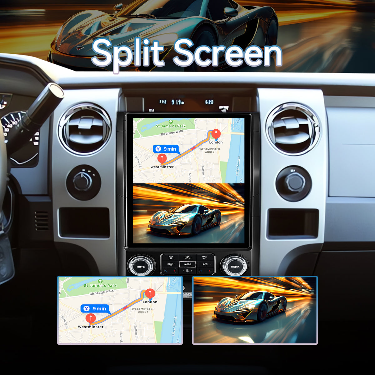 Ford F150 2009 2010 2011 2012 Android 14 Car Stereo 8-core, 12.1 Inch IPS Touch Screen Car Radio with Wireless Carplay/Android Auto,GPS, WiFi, Bluetooth, FM, DVR