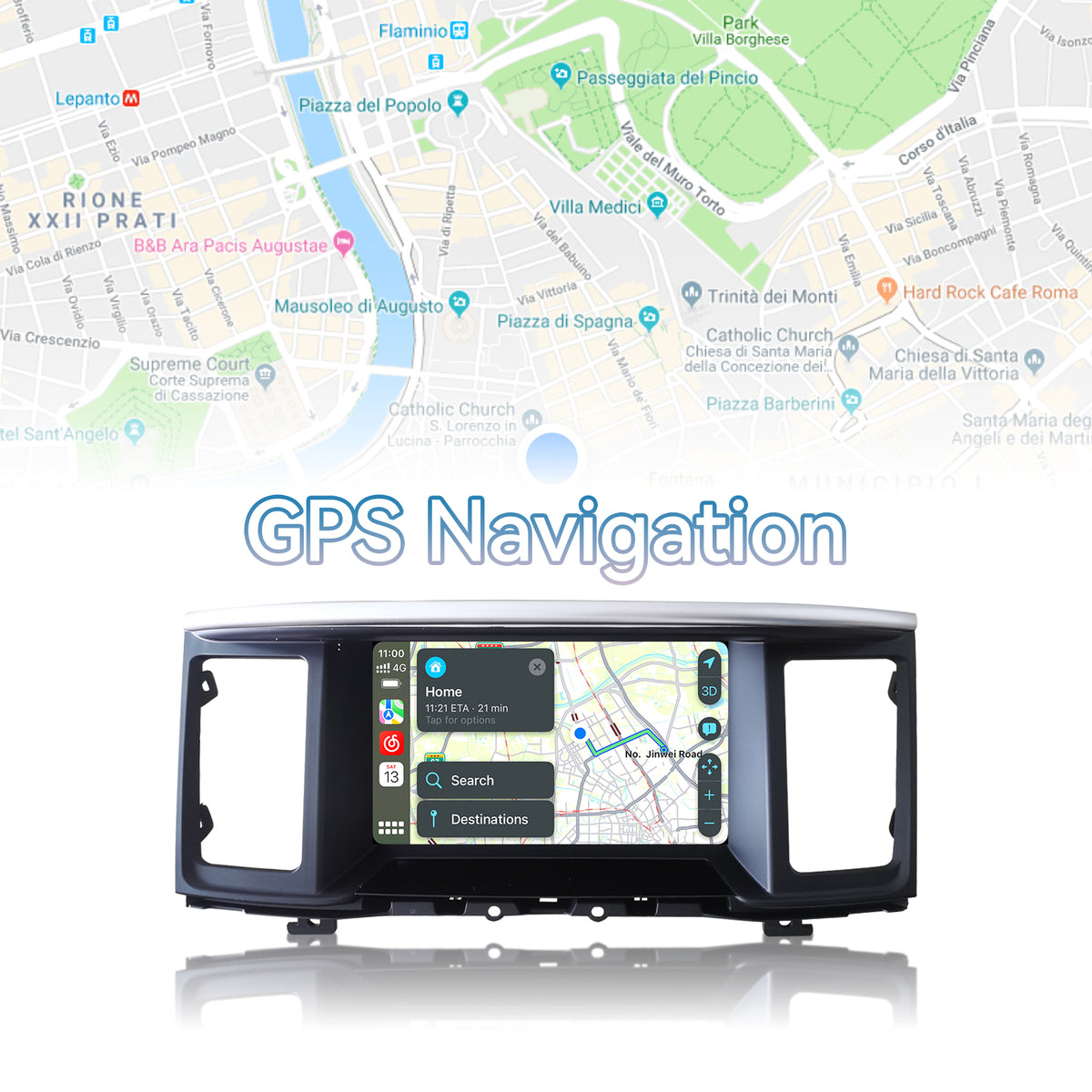 Car Stereo Upgrade Radio Compatible with Nissan Pathfinder 2012-2020 Wireless CarPlay Android Auto Head Unit GPS Navigation Bluetooth WiFi FM