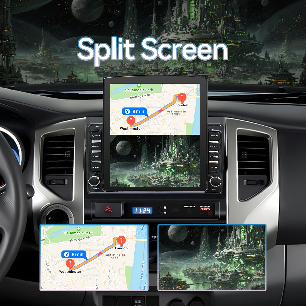Car Stereo for Toyota Tacoma 2005-2015 Upgrade Wireless CarPlay & Android Auto AHD Backup Camera GPS SWC FM WiFi Bluetooth