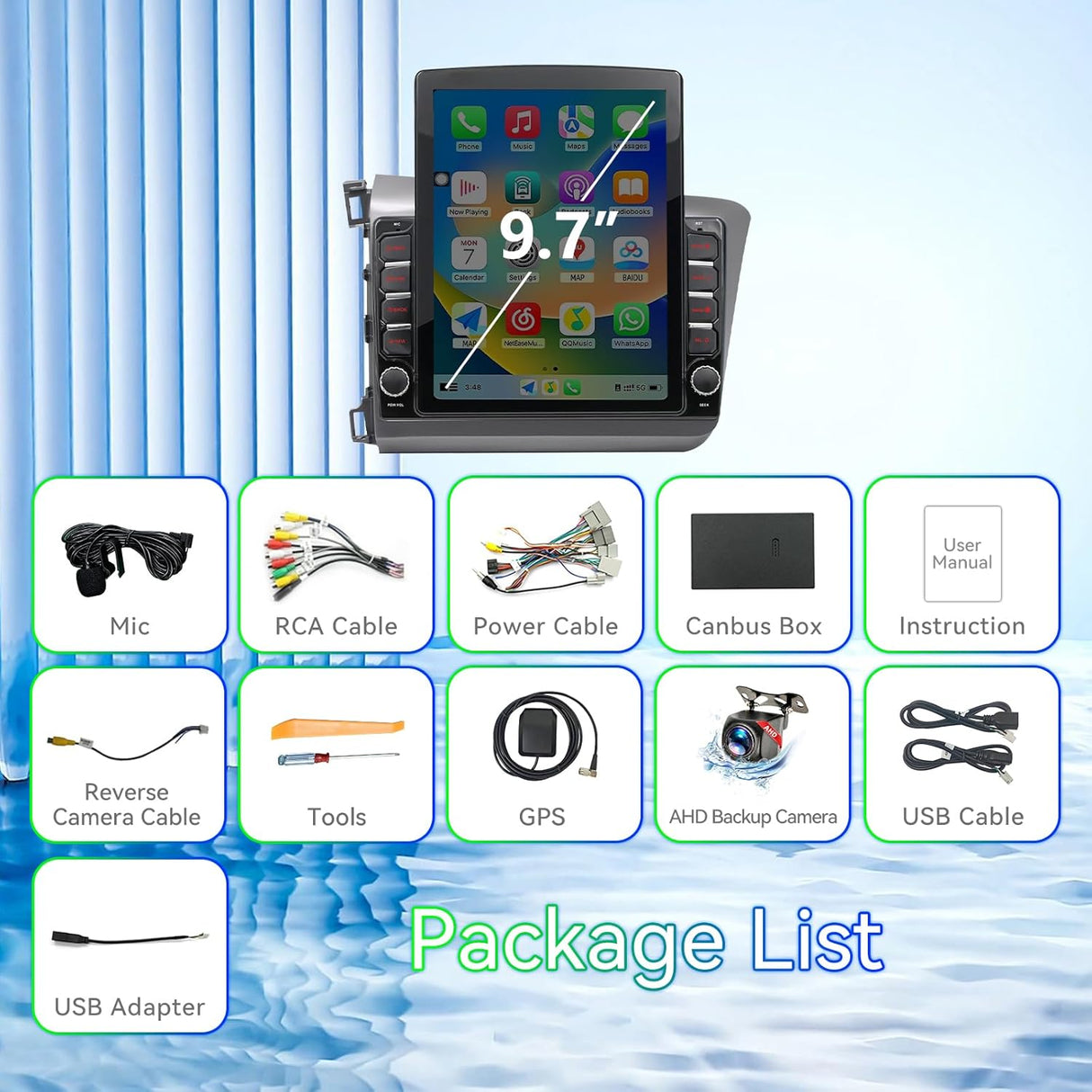Car Stereo Radio Compatible for Honda Civic 2012 2013 2014 2015