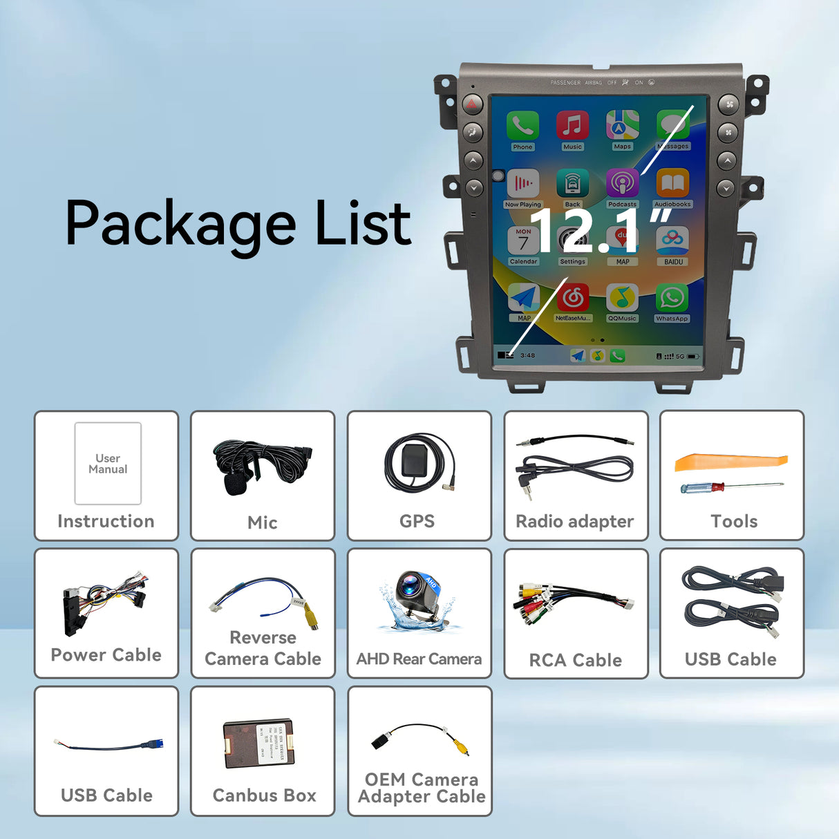 QLED 8-Core Radio for Ford Edge 2009 2010 2011 2012 2013 Upgrade,Touch Screen Stereo,Support Carplay and Android Auto,Free Back Camera