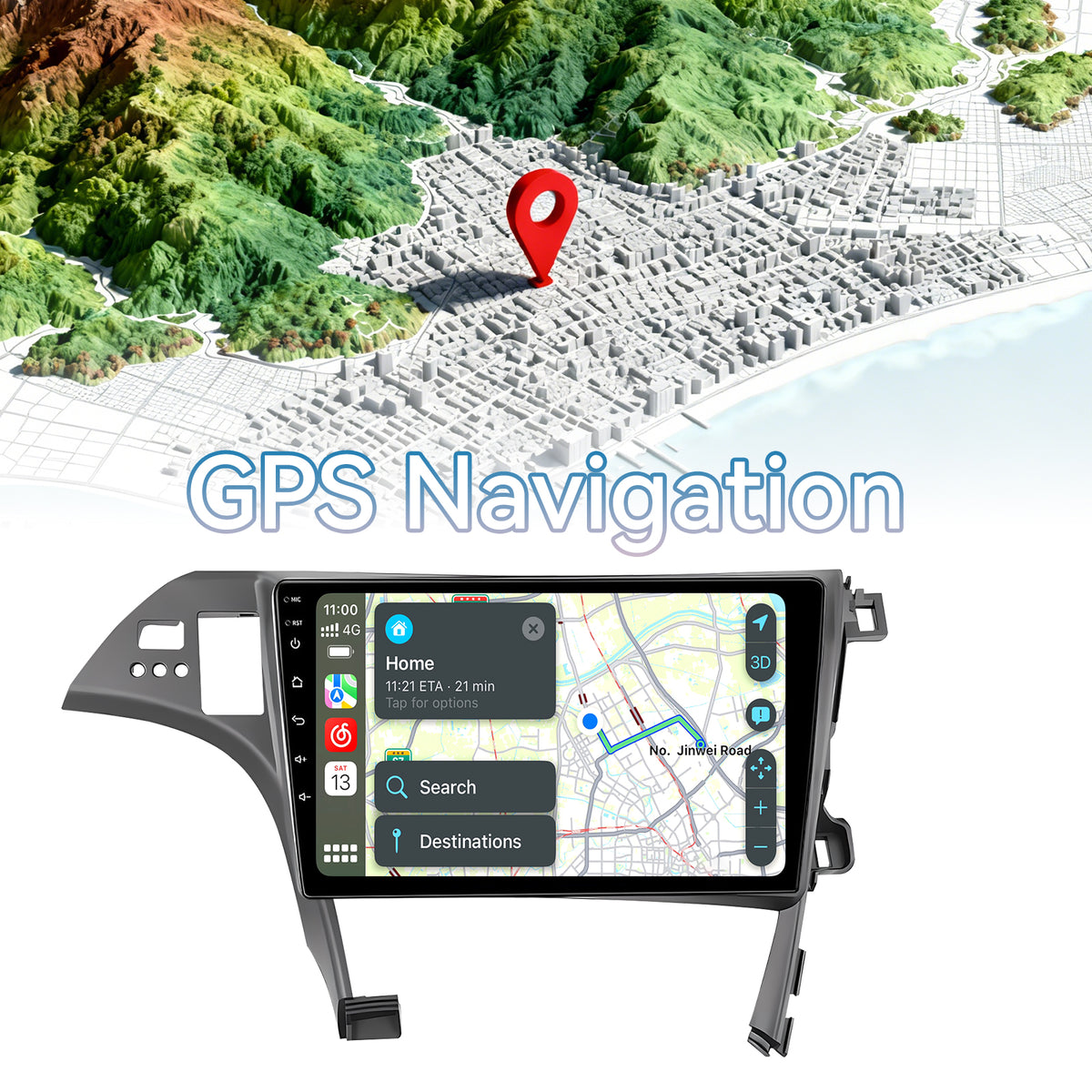 Car Radio for Toyota Prius 2010-2015,10 Inch Prius Stereo Support Carplay/Android Auto,GPS Navigation& Bluetooth,Backup Camera & SWC