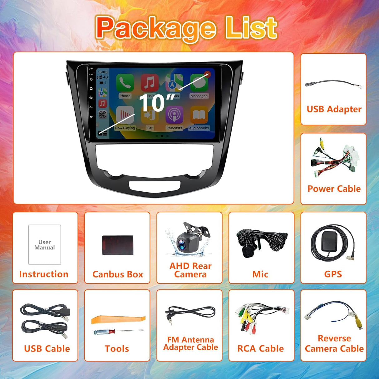 Android 13 Car Stereo for 2014-2018 Nissan X-Trail Qashqai Rogue Support Wireless CarPlay & Android Auto