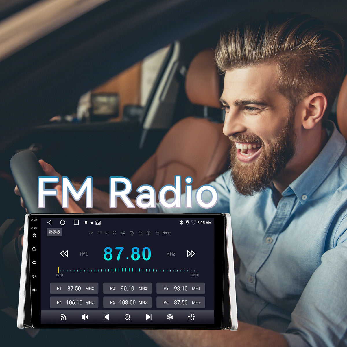 Car Radio for Toyota RAV4 2019-2022 with  Wireless CarPlay CarPlay Android Auto GPS Navigation 10.1-inch Touch Screen Bluetooth WiFi Back Camera
