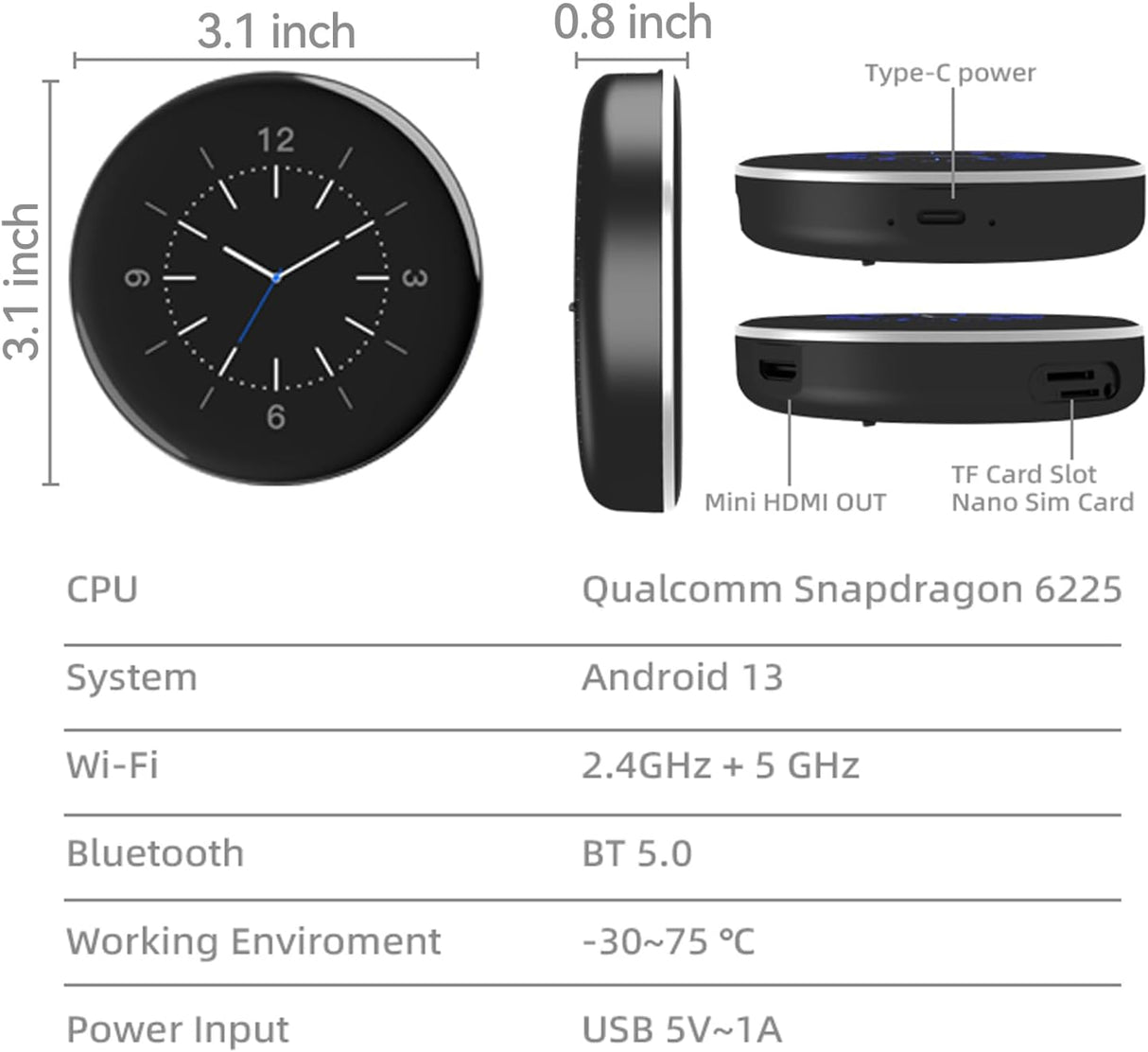 Android 13 Carplay HDMI,8+128G AI Box Stream to Your Car Support Only Car with OEM Wired CarPlay/Android Auto