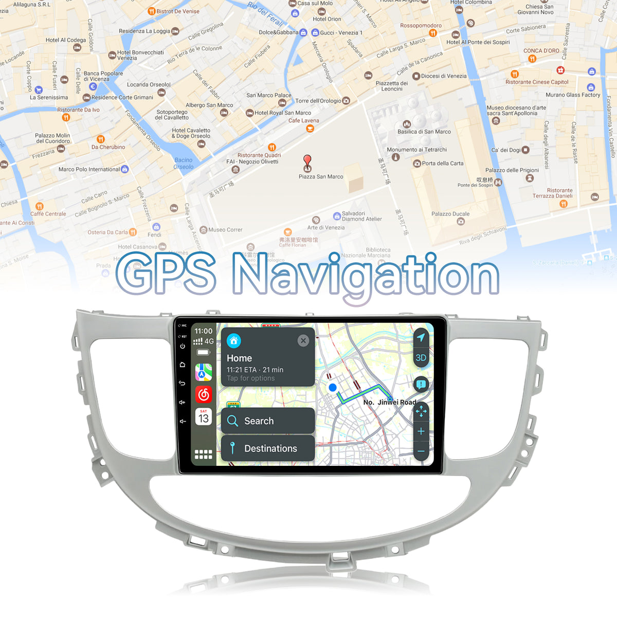 Car Stereo for Hyundai Genesis  2008-2014 Radio Upgrade, 9 Inch Touch Screen Radio Android 13 Car Radio with Wireless Carplay Android Auto Bluetooth GPS AHD Backup Camera WiFi
