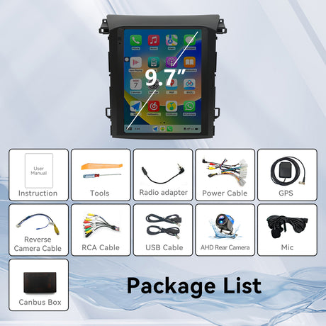Car Radio Stereo for 2018–2021 Subaru XV/Crosstrek - 9.7" IPS Touch Screen, Upgrade Dash Kit with CarPlay & Android Auto, GPS Navigation, SWC Support, Bluetooth 5, WiFi