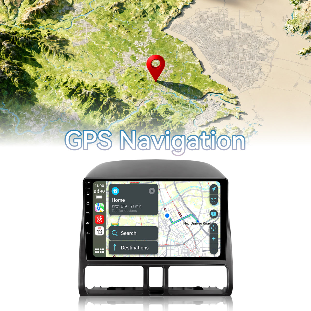Car Stereo for Honda CRV 2002-2006, 9 Inch HD Touchscreen Radio Wireless CarPlay Android Auto GPS WiFi Bluetooth FM/RDS SWC Dual USB HD Backup Camera 2G+64G