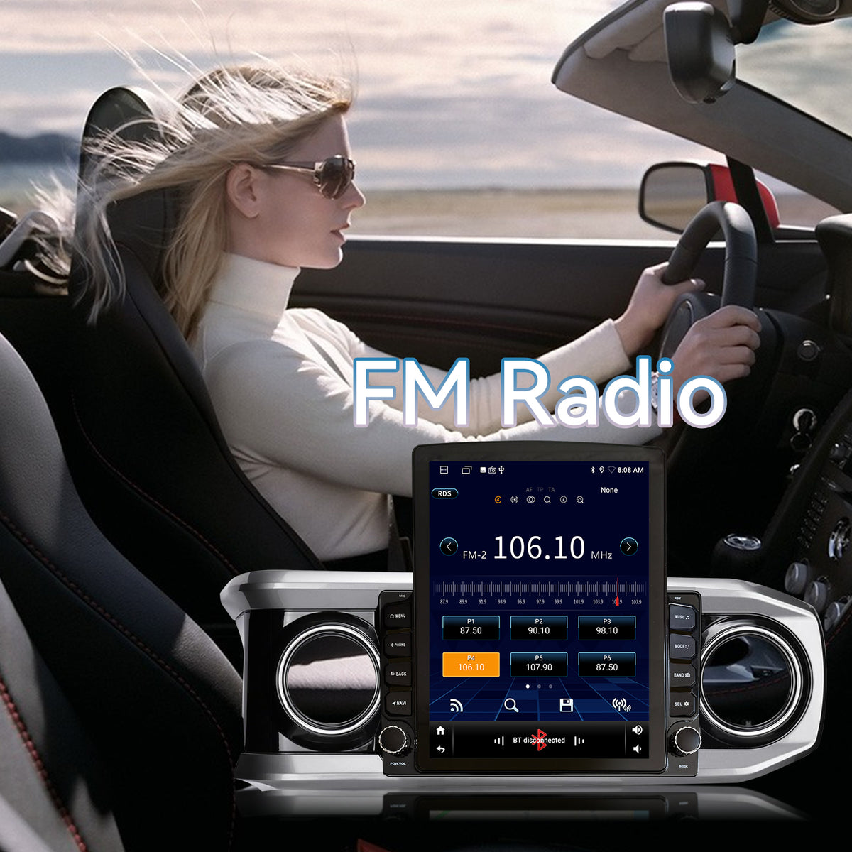 Car Radio for Toyota Tacoma 2016 2017 2018 2019 2020 2021 2022 2023 9.7 Inch Touchscreen Tacoma Stereo Head Unit, Wireless Carplay Android Auto, GPS Navigation, BT FM SWC 5GWiFi, Backup Camera
