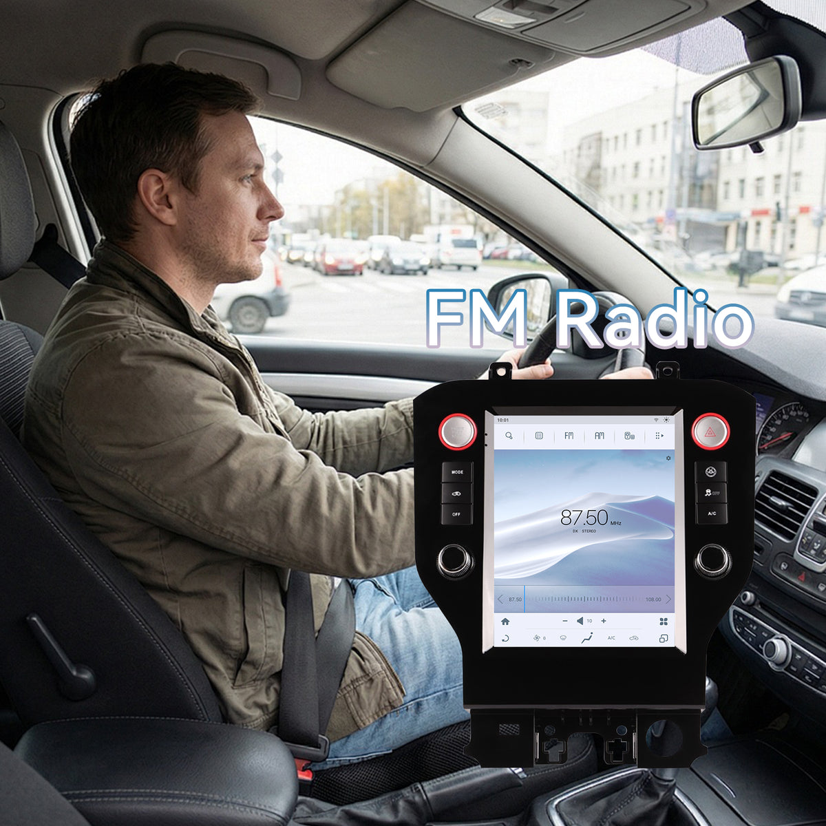 Car Radio for Ford Mustang 2015-2021 Stereo Replacement 9.7 Inch Carplay Touch ScreenAndroid Auto Head Unit Upgrade DSP Multimedia Player GPS Navigation System Bluetooth