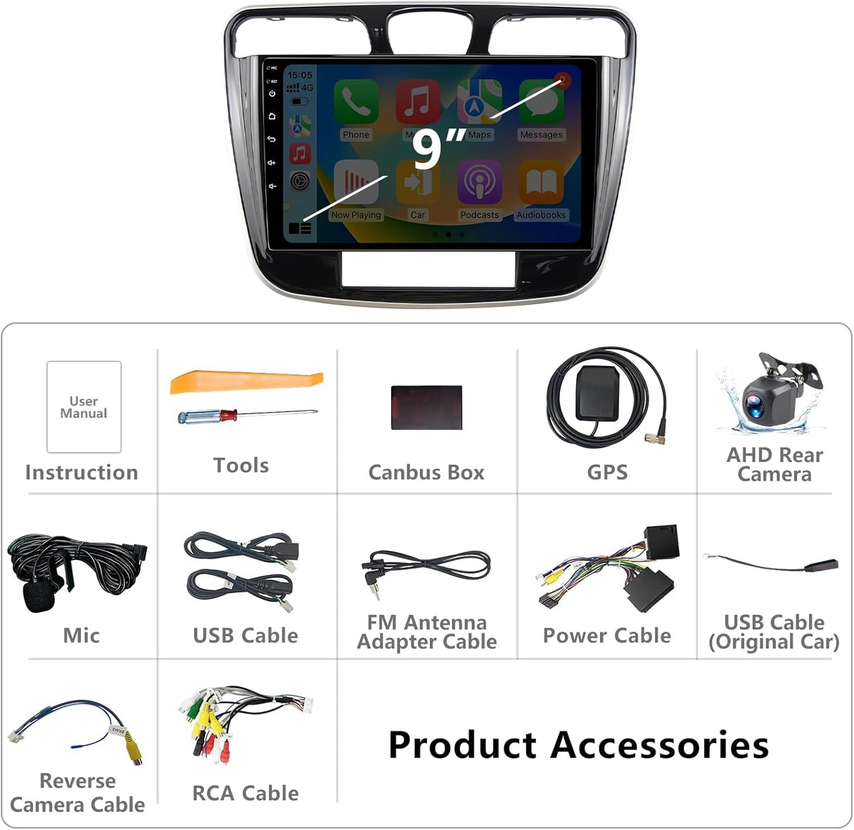 Car Radio For Chrysler 200 200C 2015-2019, 4GB RAM Togo