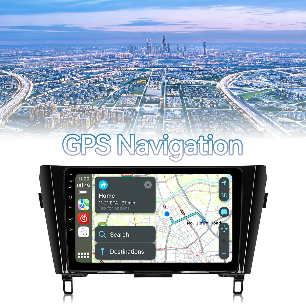 Android 13 Car Radio Stereo for Nissan Rogue X-Trail  2014-2018(Auto AC) with 10.1" Touchscreen Radio Built-in Wireless Carplay/Android Auto/GPS/Bluetooth/FM/AUX-in/SWC/Camera