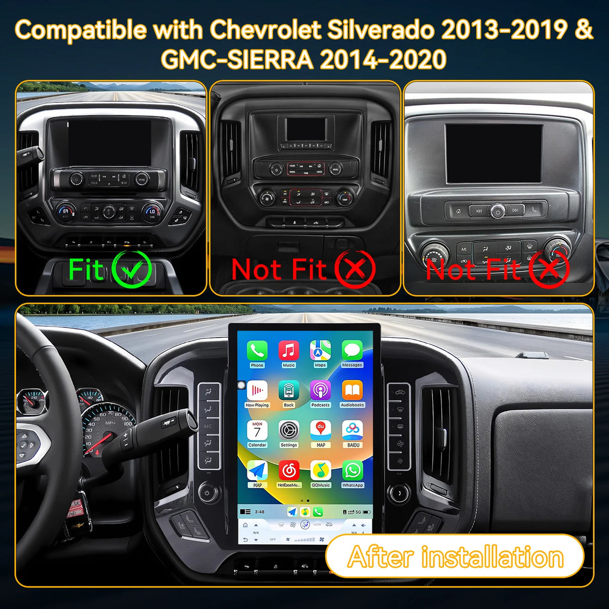 Car Stereo Radio for Chevrolet Silverado 2013-2019 GMC Sierra 2014-2020