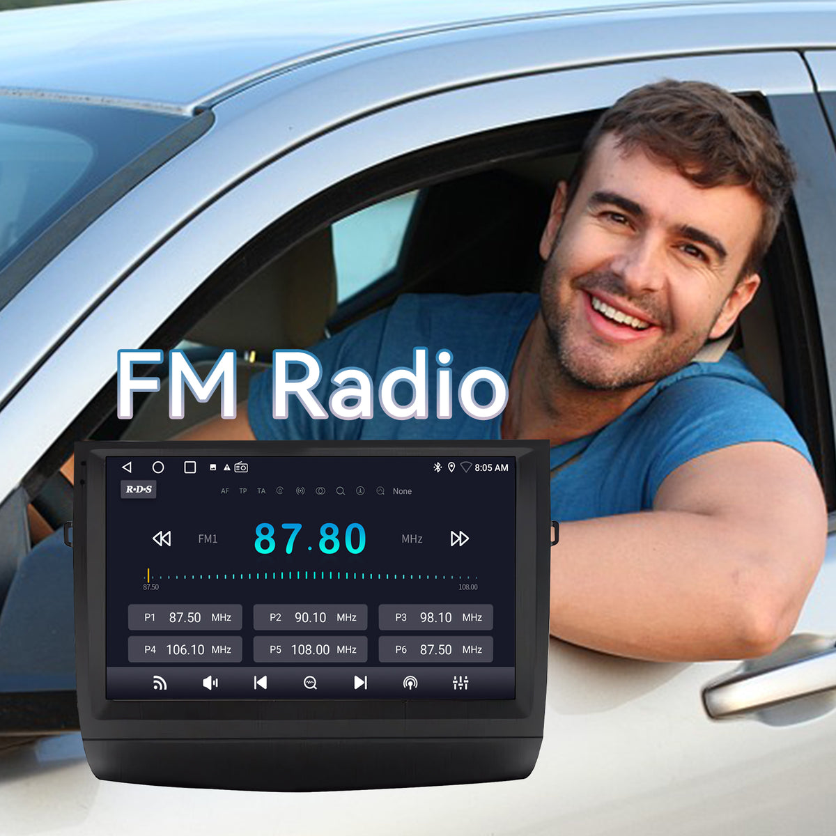 Car Radio for Toyota Prius 2003 2004 2005 2006 2007 2008 2009 Stereo, 9’’ Touch Screen Head Unit for Prius Android Radio Bluetooth, Wireless Carplay Android Auto, GPS, WiFi, HiFi, SWC, Mic, Backup Cam