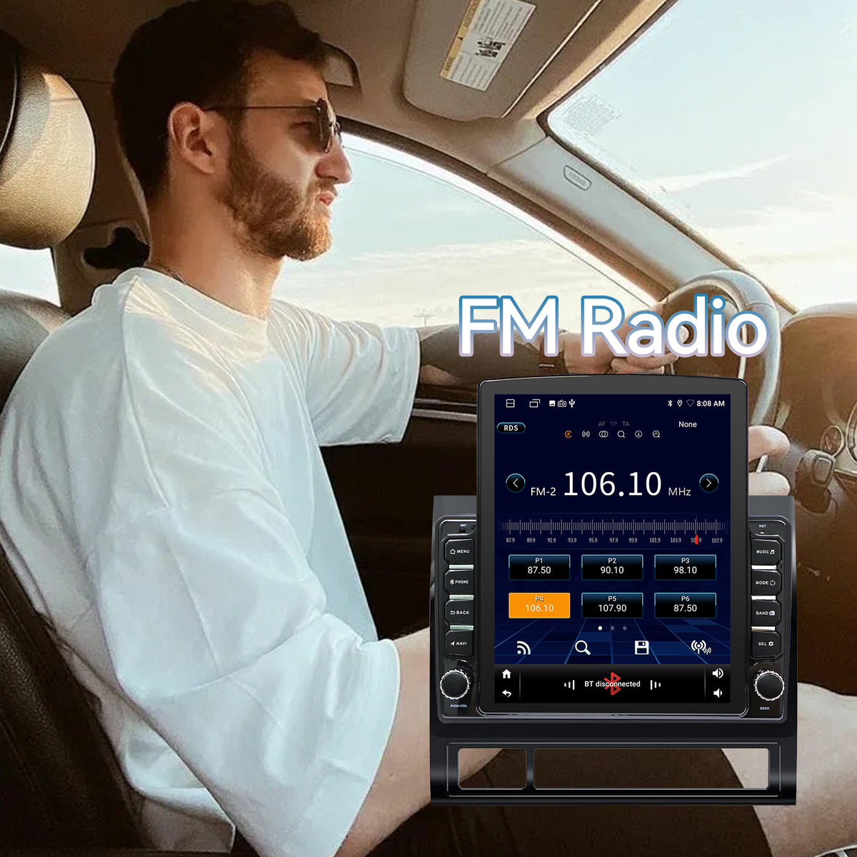 Car Stereo for Toyota Tacoma 2005-2015 Upgrade Wireless CarPlay & Android Auto AHD Backup Camera GPS SWC FM WiFi Bluetooth